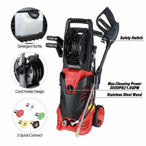 Image of 3000psi 1.9gpm Electric Pressure Cleaner Washer