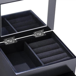 Jewelry Organizer Box with Mirror Ring Bracelet Necklace