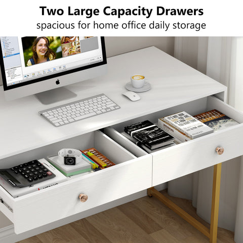 Image of Koval Inc. 47 Inch Modern Computer Desk With Two Storage Drawers