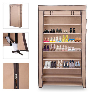 10 Tiers Shoe Rack with Dust proof Cover, Holds 45 Pairs of Shoes