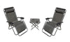 Zero Gravity Chairs and Folding Table with Cup Holder Set (3-Piece)