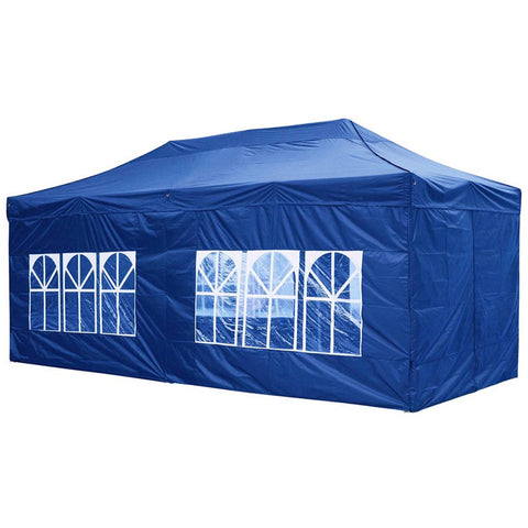 Image of Koval Inc. 10x20 FT Pop Up Canopy Tent with 4 Walls - Blue