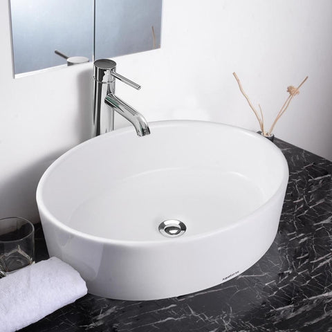 Image of Vanity Sink with Drain - Oval