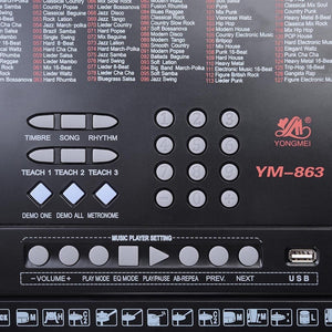 61-Key Electronic Keyboard with USB Port
