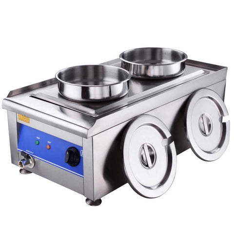 Image of Stainless Steel Dual Countertop Food Warmer For Commercial Soup Station