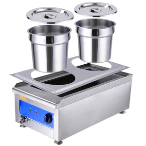 Stainless Steel Dual Countertop Food Warmer For Commercial Soup Station