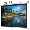 72" 4:3 Manual Pull Down Wall Mount Projector Screen
