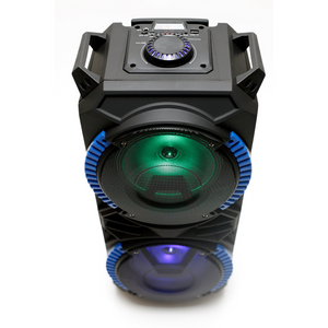 Portable Dual 8" Bluetooth Speaker with Flashing LED
