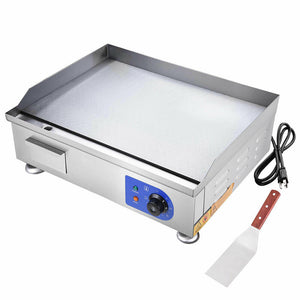 24" Food Electric Griddle Countertop Grill Commercial - Stainless Steel