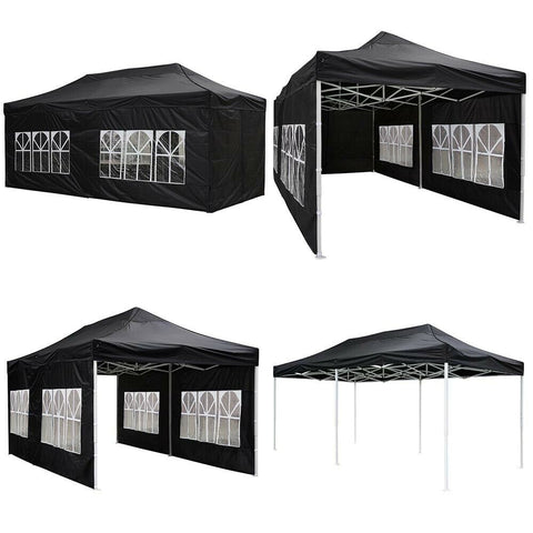 Image of Koval Inc. 10x20 FT Pop Up Canopy Tent with 4 Walls - Black