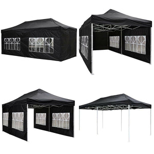 Koval Inc. 10x20 FT Pop Up Canopy Tent with 4 Walls - Black