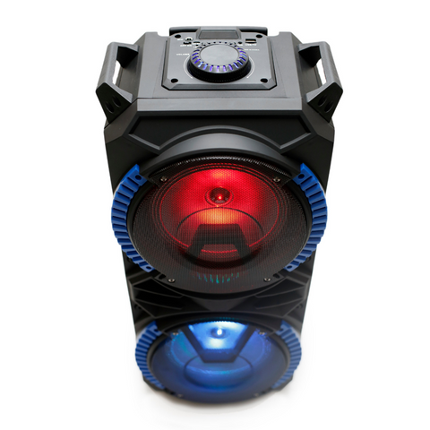 Image of Portable Dual 8" Bluetooth Speaker with Flashing LED