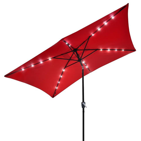 10'x6.5' Rectangular Patio Umbrella with Lights