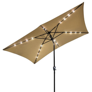 10'x6.5' Rectangular Patio Umbrella with Lights