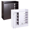 18 Pairs Double Door Shoes Cabinet Organizer (Black Walnut or White)