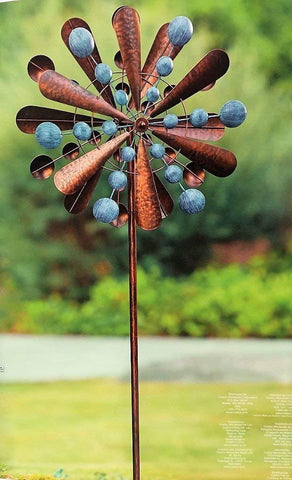 Image of Reversible Extra Large Wind Spinner Catcher 23" Wide, 83" High Weather Resistant Finish