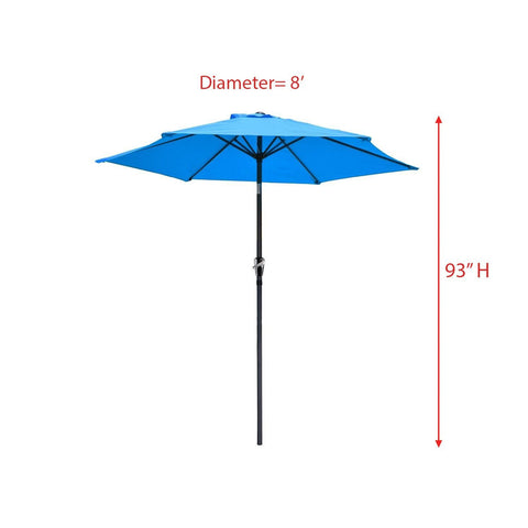 8' Outdoor Patio Umbrella Blue