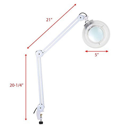 Image of 5” Diopter Clamp-On Illuminated Magnifying Glass Lamp