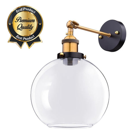 7.9” Industrial Globe Glass Sconce Light