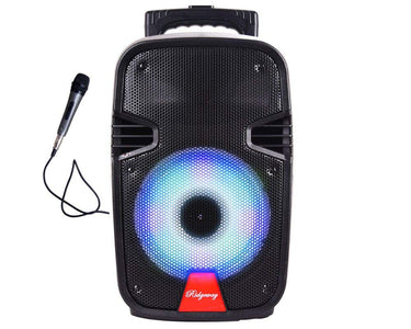 Portable Bluetooth Pa Karaoke Speaker Battery Powered USB SD FM Aux 8in Woofer