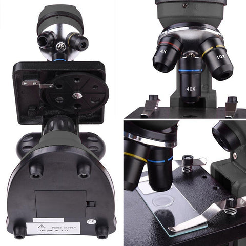 Image of 40x-1000x Lab Compound Microscope with Two Layer Mechanical Stage
