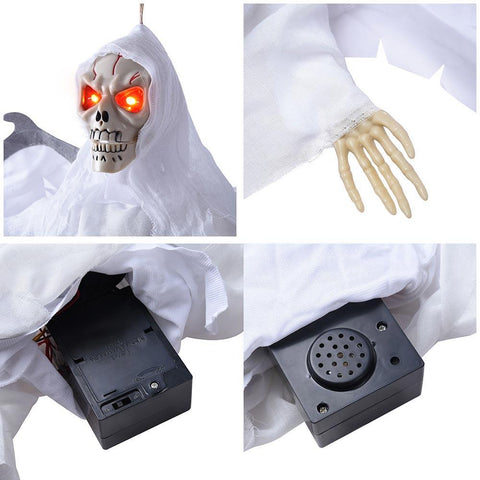 Image of Animated Skeleton Props with Wings Sound Activated Lighted