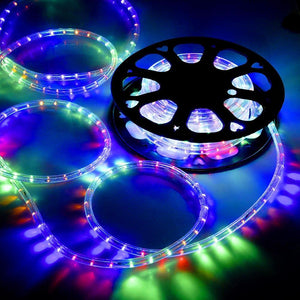DELight Holiday Lighting LED Rope Light Spool 50ft – Multi Color (RGBY)