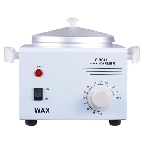 Image of Deluxe Professional Single Hair Wax Warmer, Electric Wax Heater Machine (White 9"L x 7"W x 4¾"H (Single Pot)
