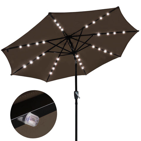 Image of 9' Patio Umbrella with Lights Aluminum Pole
