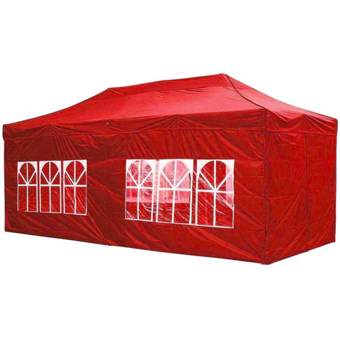 Image of Koval Inc. 10x20 FT Pop Up Canopy Tent with 4 Walls - Red