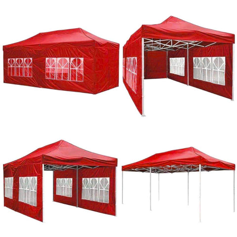 Image of Koval Inc. 10x20 FT Pop Up Canopy Tent with 4 Walls - Red