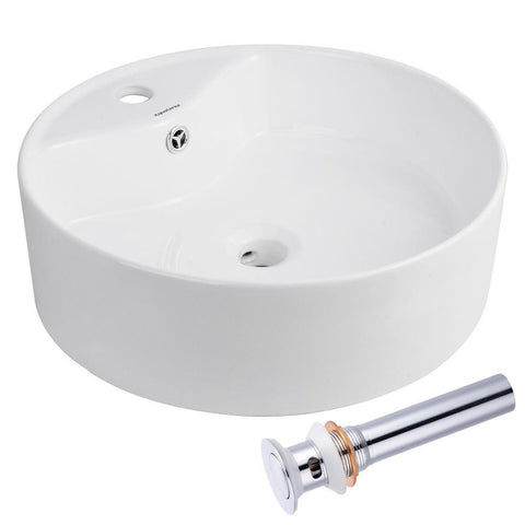 Image of Vanity Sink with Drain - Round