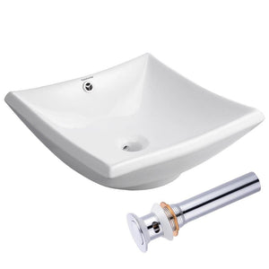 Sunken Vanity Sink with Drain - Square Bowl