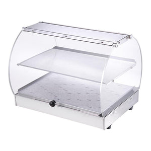 2 Tiers Food Warmer Commercial Curved Countertop Display Cabinet