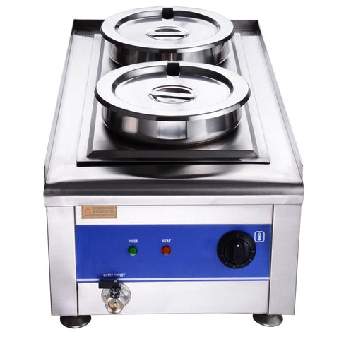 Image of Stainless Steel Dual Countertop Food Warmer For Commercial Soup Station
