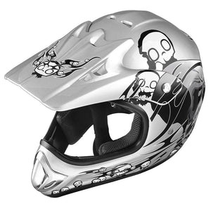 Silver Dirt Bike Helmet