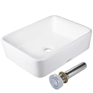 Vanity Sink with Drain - Rectangle