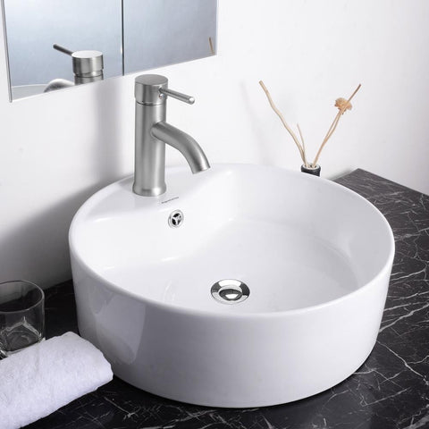 Image of Vanity Sink with Drain - Round