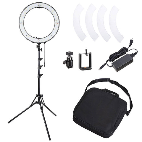 Image of Photography Dimmable Ring Light with Stand, Ball Head, Phone Holder Size Option 13" and 19"