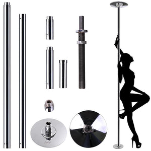 9ft / 45mm Removable Dancing Pole Kit Portable Stripper Spinning Dance Pole for Exercise, Club, Party, Pub and Home Gym Fitness